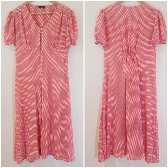 Pomodoro Coral Polka Dot Dress - Picture 8 of 13